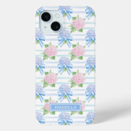 Rosa und Blaue Hortensien gestreift Case-Mate iPhone Hülle