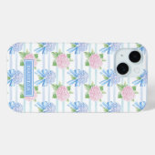 Rosa und blaue Hortensien gestreift Case-Mate iPhone Hülle (Rückseite (Horizontal))