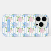 Rosa und Blaue Hortensien gestreift Case-Mate iPhone Hülle (Rückseite (Horizontal))
