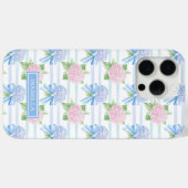 Rosa und Blaue Hortensien gestreift Case-Mate iPhone Hülle (Rückseite (Horizontal))