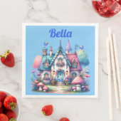 Rosa und blaue Hütte-Core-Monogramm auf blau | Serviette (Beispiel)