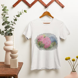 Rosa und blaue Hydrangeas T-Shirt