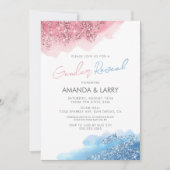 Rosa und blaue Imitate Glitzer Geschlechtsverkehr Einladung (Vorderseite)