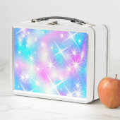 Rosa und blaue Iridescent Sparkor Metall Brotdose (Beispiel)