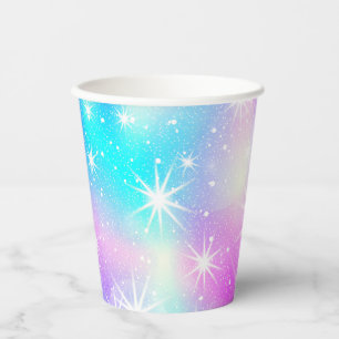 Rosa und blaue Iridescent Sparkor Pappbecher