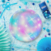 Rosa und blaue Iridescent Sparkor Pappteller (Party)