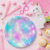 Rosa und blaue Iridescent Sparkor Pappteller (Party)