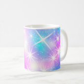 Rosa und blaue Irideszierende knackige Tasse (VorderseiteRechts)