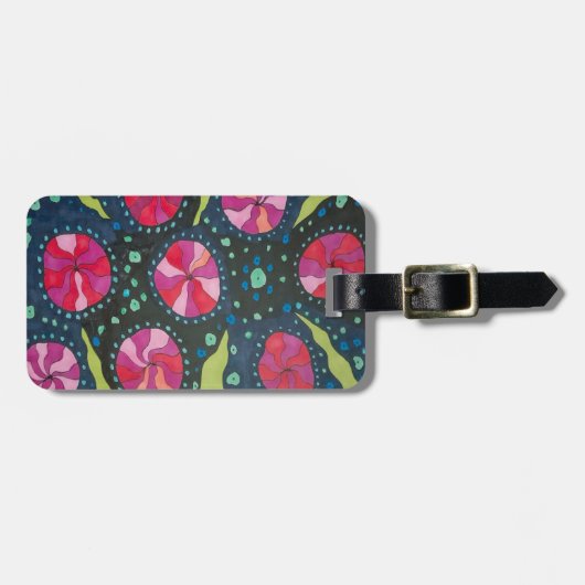 Rosa und blaue kosmische Pop Gepäckanhänger (Vorderseite horizontal)