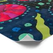 Rosa und blaue kosmische Pop Poster (Ecke)