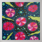 Rosa und blaue kosmische Pop Poster (Vorne)