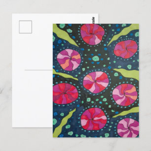 Rosa und blaue kosmische Pop Postkarte