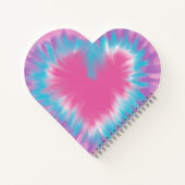 Rosa und blaue Krawatte-Färbung Herz Spiral Notebo Notizblock (Rückseite)