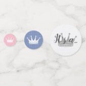 Rosa und blaue Kronengeschlecht - Party Konfetti (Vorderseiten)