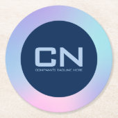 Rosa und blaue Kronengrenze in dunkelblau Runder Pappuntersetzer (Vorderseite)