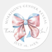 Rosa und blaue Kuh-Geschlechtsübersicht Runder Aufkleber (Vorderseite)