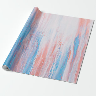 Rosa und blaue Leinwand Geschenkpapier