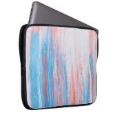 Rosa und blaue Leinwand Laptopschutzhülle (Vorne Rechts)