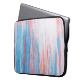Rosa und blaue Leinwand Laptopschutzhülle (Vorderseite Links)