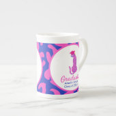 Rosa und blaue Leopard Abschluss Edition Porzellantasse (Vorderseite Rechts)