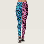 Rosa und Blaue Leopard Leggings (Rückseite)