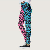 Rosa und Blaue Leopard Leggings (Links)