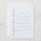 Rosa und blaue Liebe Save the Date Hinweis Einladung (Vorderseite)