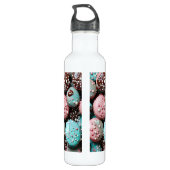 Rosa und blaue Macaron mit Sprinklen Edelstahlflasche (Rückseite)