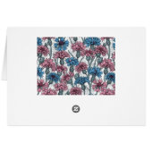 Rosa und blaue Maisblumen, weiße Blume (Rückseite Horizontal)