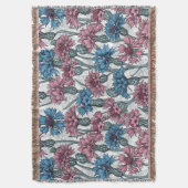 Rosa und blaue Maisblumen, weiße Blume Decke (Vorderseite Vertikal)