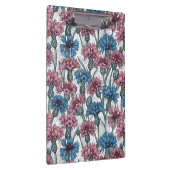 Rosa und blaue Maisblumen, weiße Blume Klemmbrett (Rechts)