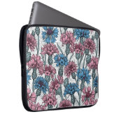 Rosa und blaue Maisblumen, weiße Blume Laptopschutzhülle (Vorne Rechts)