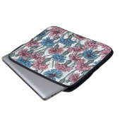 Rosa und blaue Maisblumen, weiße Blume Laptopschutzhülle (Vorne Knopf)