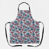 Rosa und blaue Maisblumen, weiße Blume Schürze (Vorderseite)