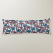 Rosa und blaue Maisblumen, weiße Blume Seitenschläferkissen (Rückseite)