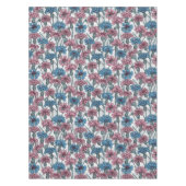 Rosa und blaue Maisblumen, weiße Blume Tischdecke (Vorderseite)