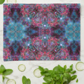 Rosa und blaue Mandala Geschirrtuch (Gefaltet)
