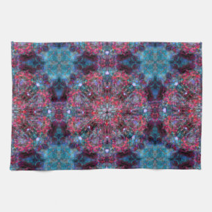 Rosa und blaue Mandala Geschirrtuch