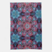 Rosa und blaue Mandala Geschirrtuch (Vertikal)