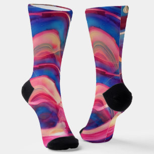Rosa und blaue Marmor-Kunstsocken Socken