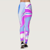 Rosa und blaue Marmorierung Leggings (Rückseite)