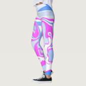 Rosa und blaue Marmorierung Leggings (Links)