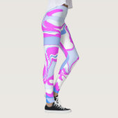 Rosa und blaue Marmorierung Leggings (Rechts)