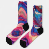 Rosa und blaue Marmorsocken Socken (Linkes Detail)