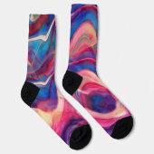 Rosa und blaue Marmorsocken Socken (Rechts)