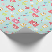 Rosa und blaue Medizin Geschenkpapier (Ecke)