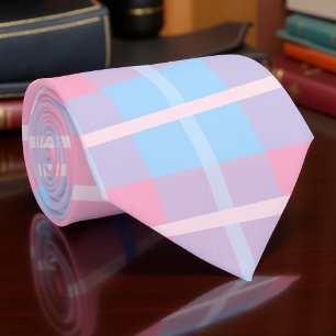 Rosa und blaue Mega Kariertes Tartan Gingham Muste Krawatte