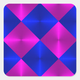 Rosa und blaue Metallische Suchplätze Quadratischer Aufkleber