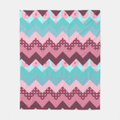 Rosa und blaue Mischdruck-Zickzack Fleece-Decke Fleecedecke (Vorderseite)