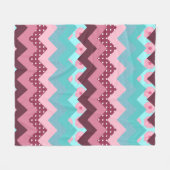 Rosa und blaue Mischdruck-Zickzack Fleece-Decke Fleecedecke (Vorderseite (Horizontal))